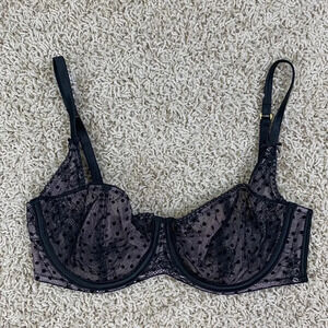 Victoria’s Secret black lace dream angles unlined balconet sz 32D